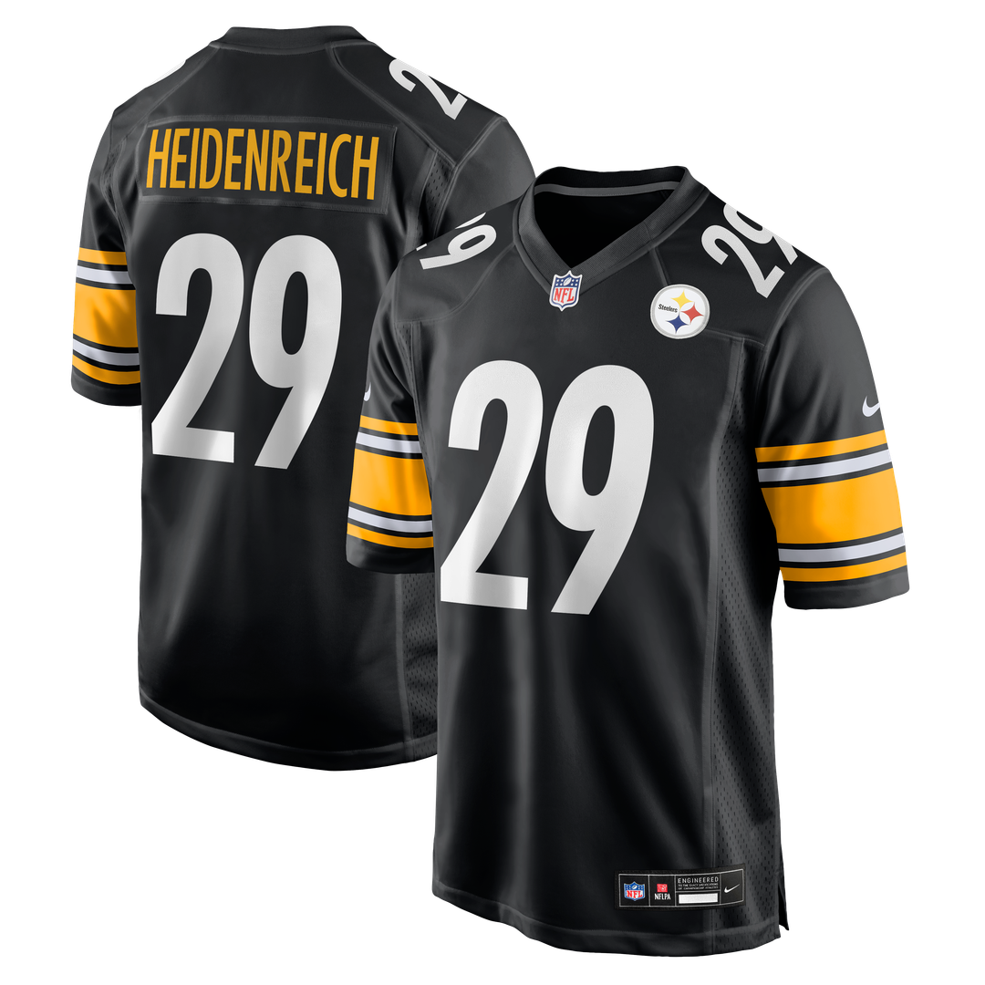 Eli Heidenreich Pittsburgh Steelers Black Team Game Jersey
