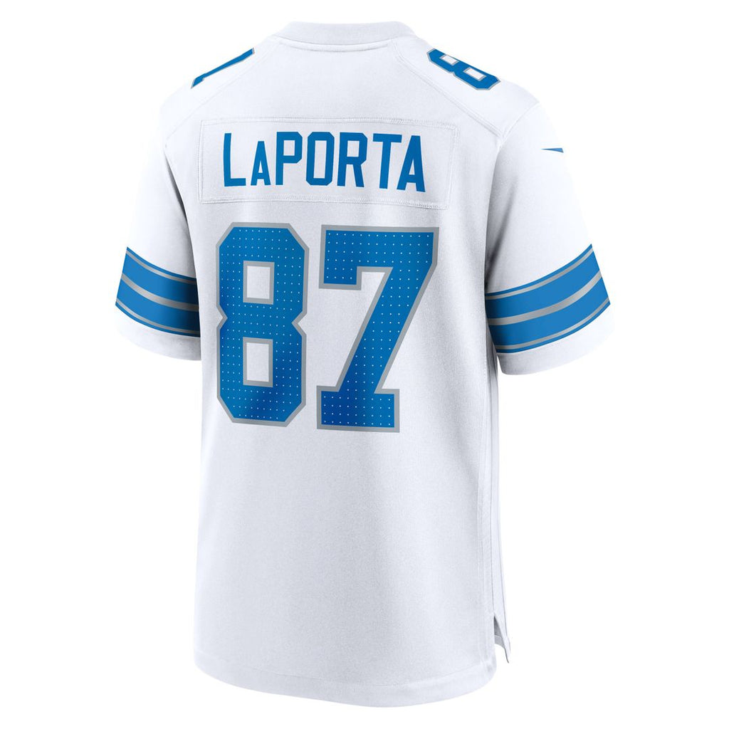 Sam LaPorta Detroit Lions White White Game Jersey