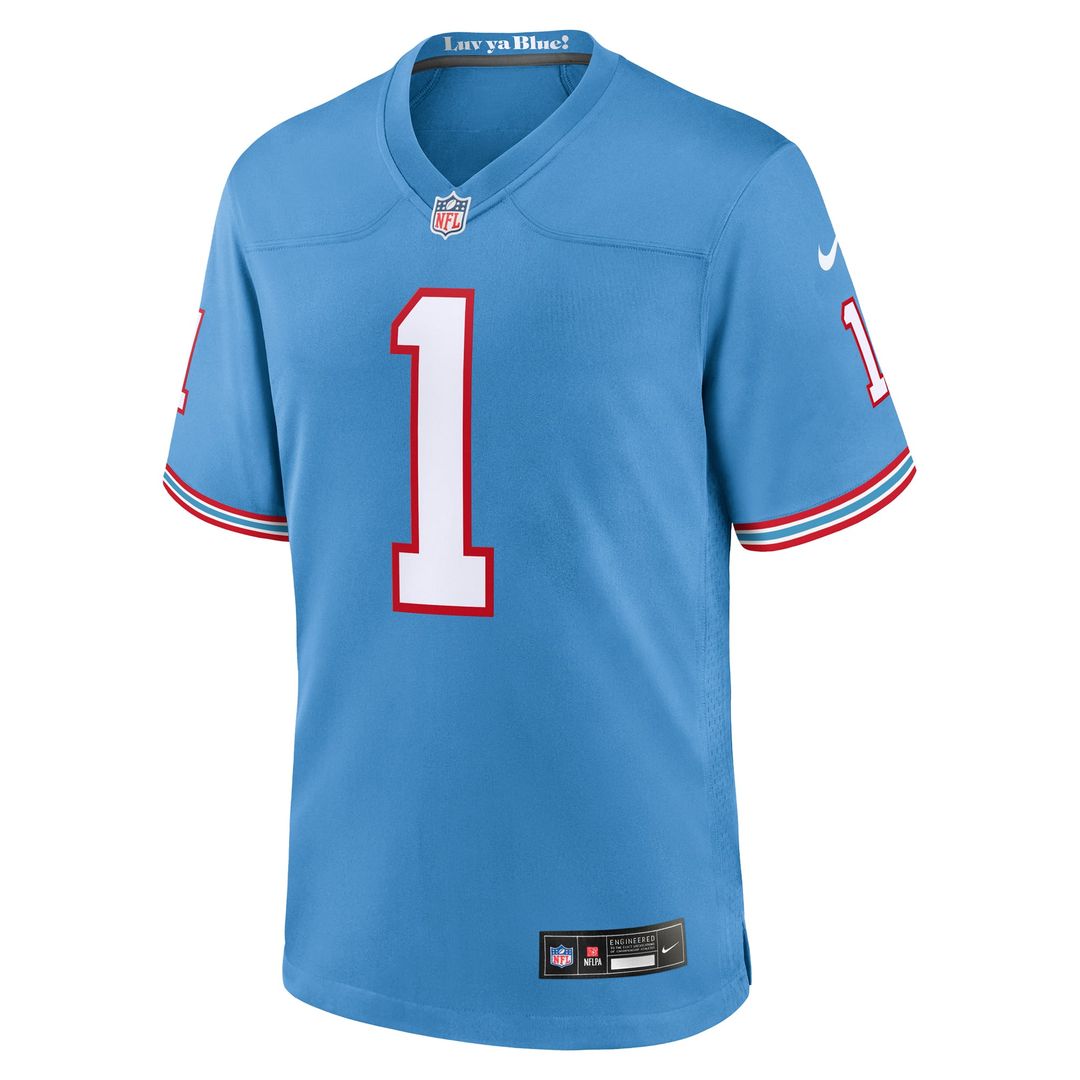 Warren Moon Tennessee Titans Light Blue Retired Player Alternate Game Jersey