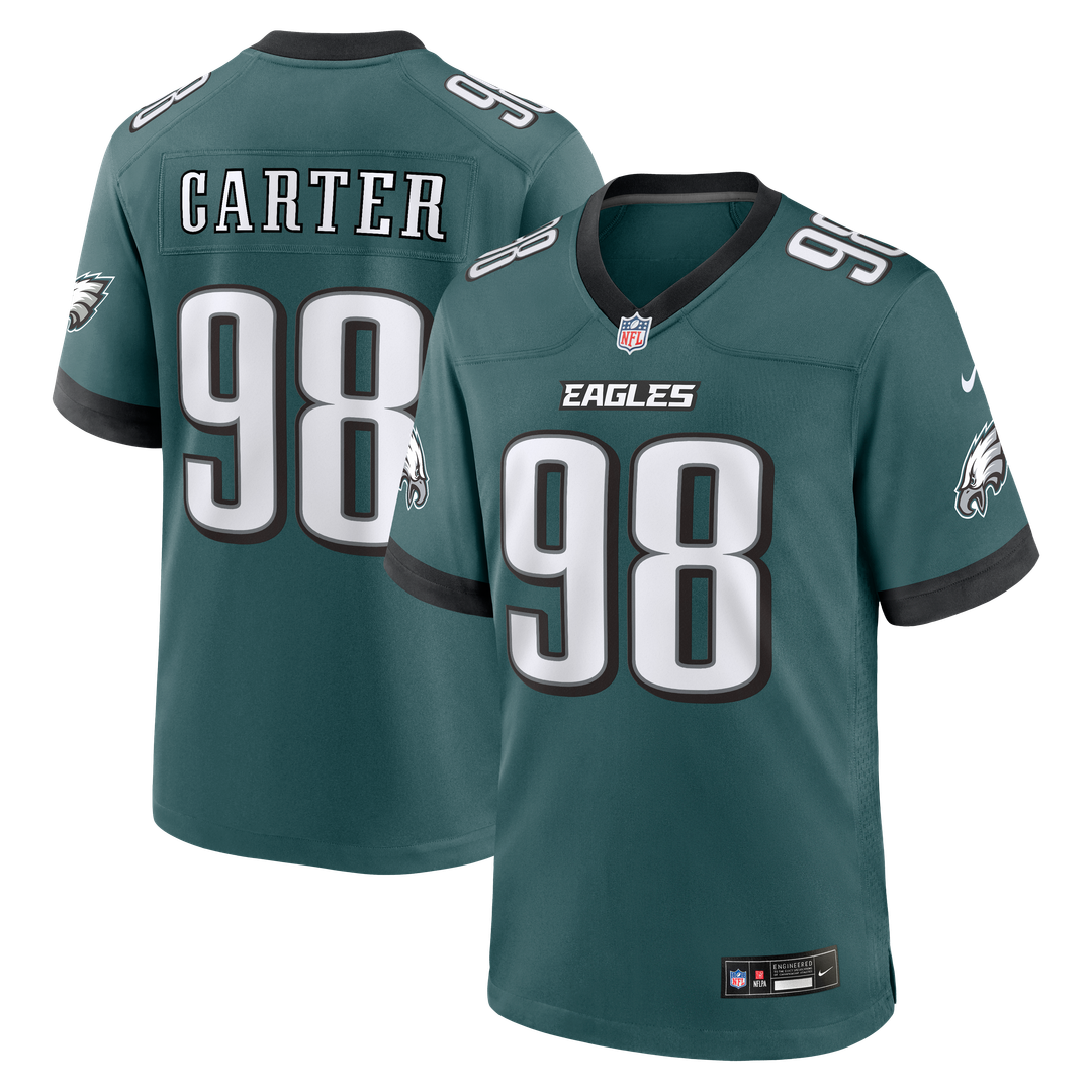 Jalen Carter Philadelphia Eagles Midnight Green Team Game Jersey