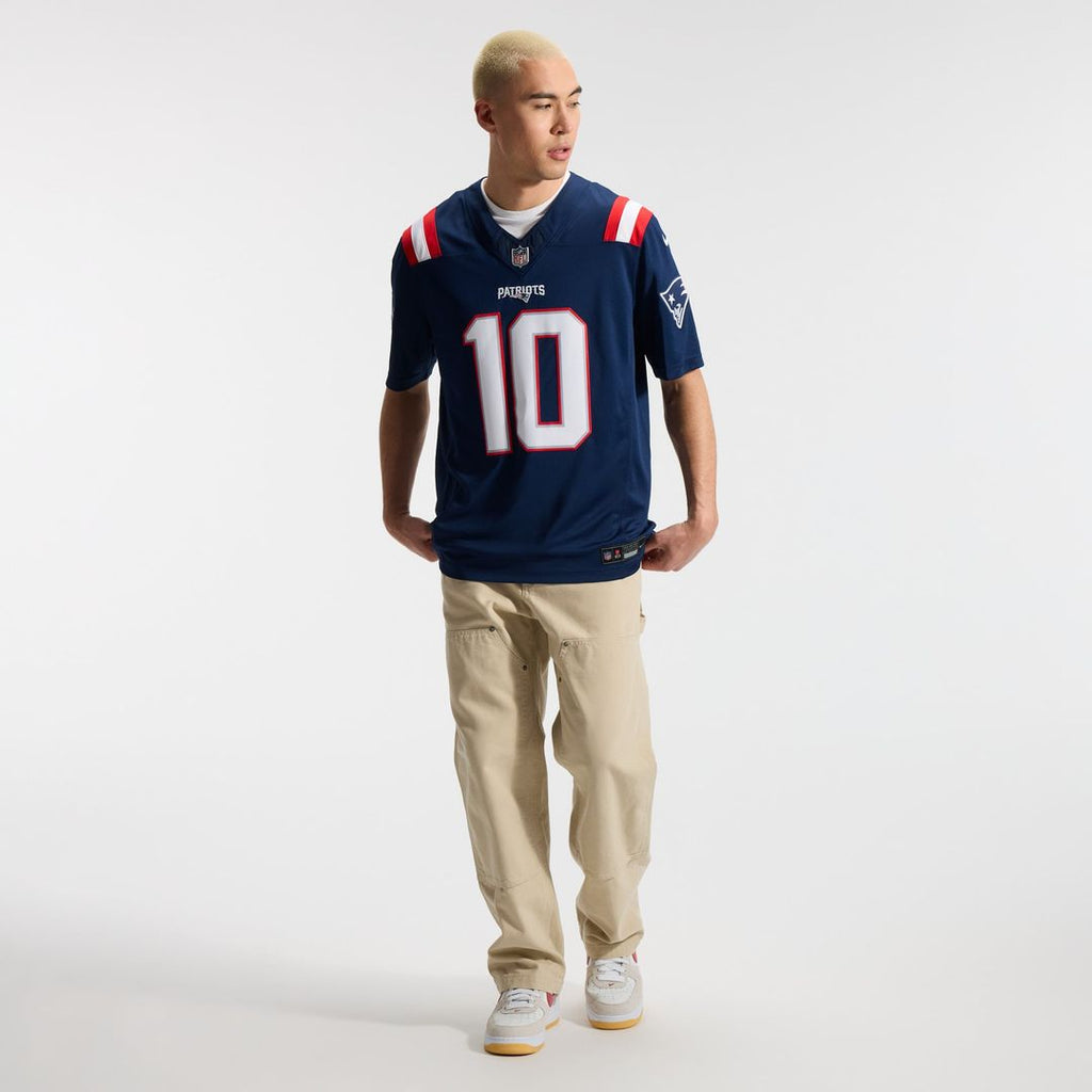 Drake Maye New England Patriots Navy Team Vapor F.U.S.E. Stitched Limited Jersey