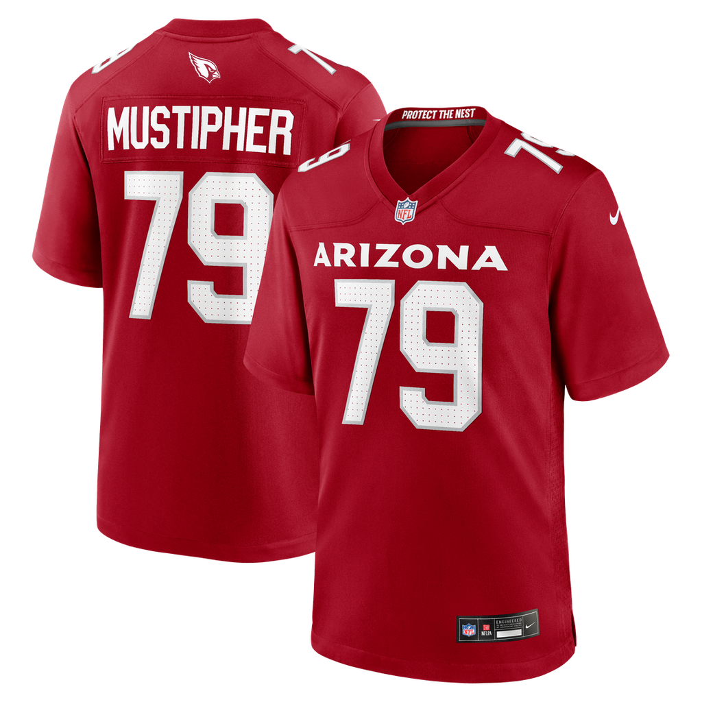 PJ Mustipher Arizona Cardinals Cardinal Team Game Jersey