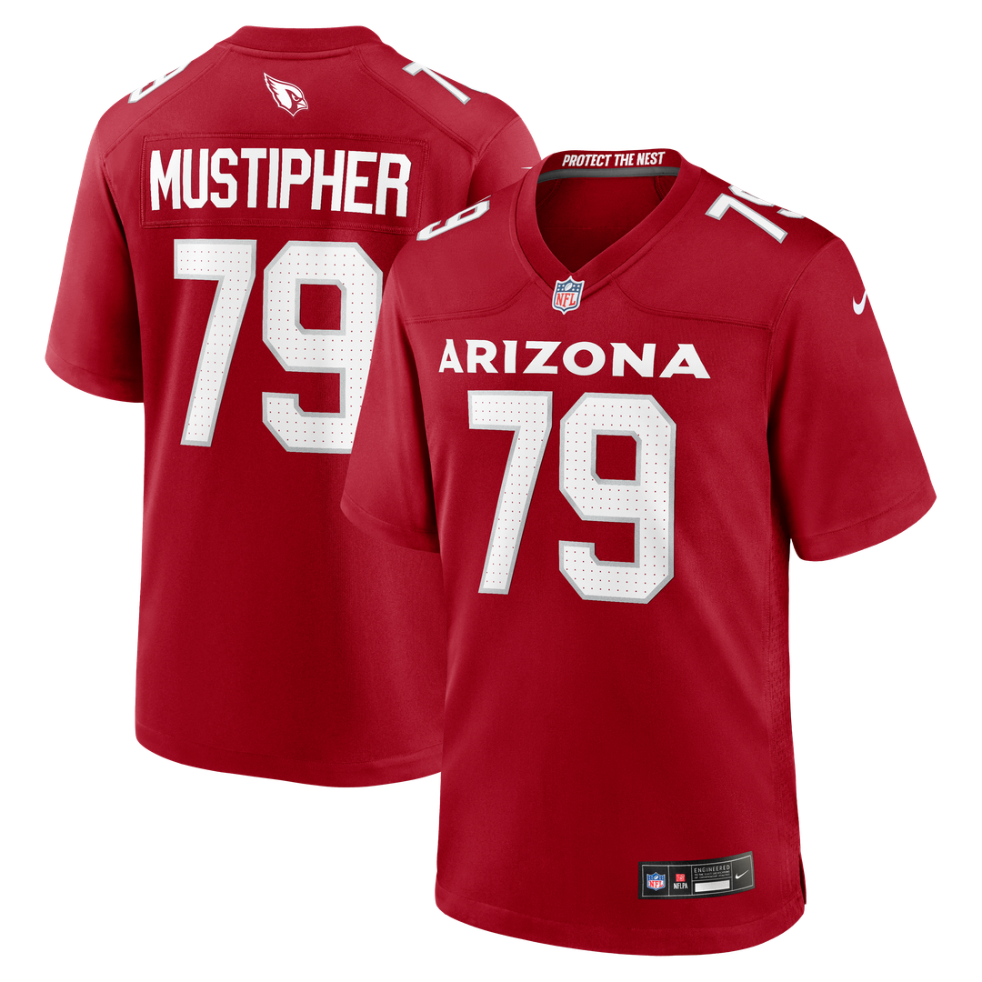 PJ Mustipher Arizona Cardinals Cardinal Team Game Jersey