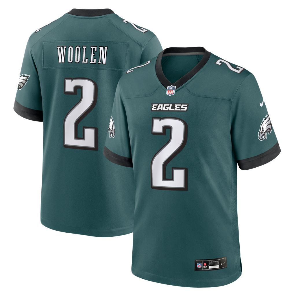 Tariq Woolen Philadelphia Eagles Midnight Green Team Game Jersey
