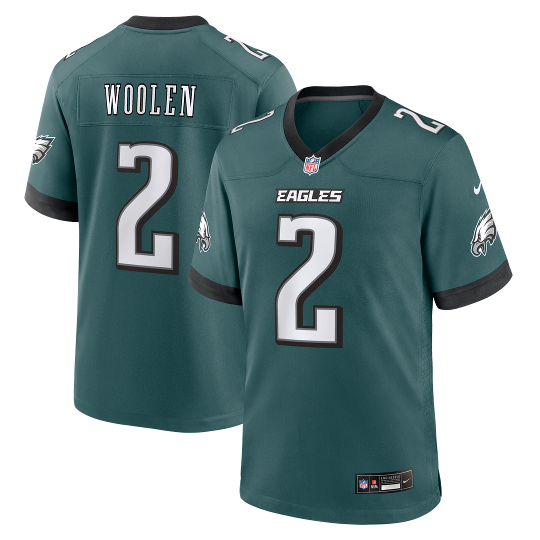 Tariq Woolen Philadelphia Eagles Midnight Green Team Game Jersey