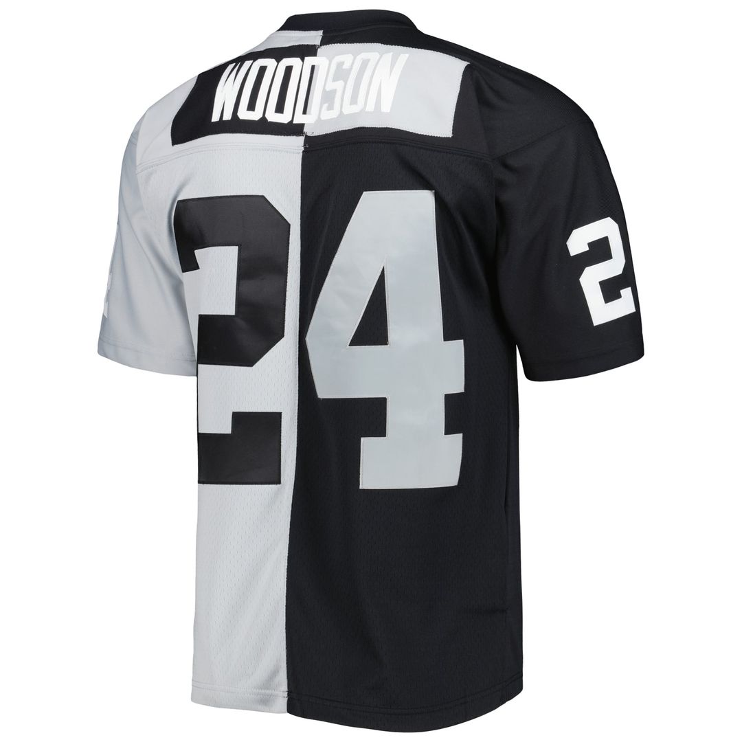 Charles Woodson Las Vegas Raiders Black/Silver 1998 Split Legacy Replica Jersey