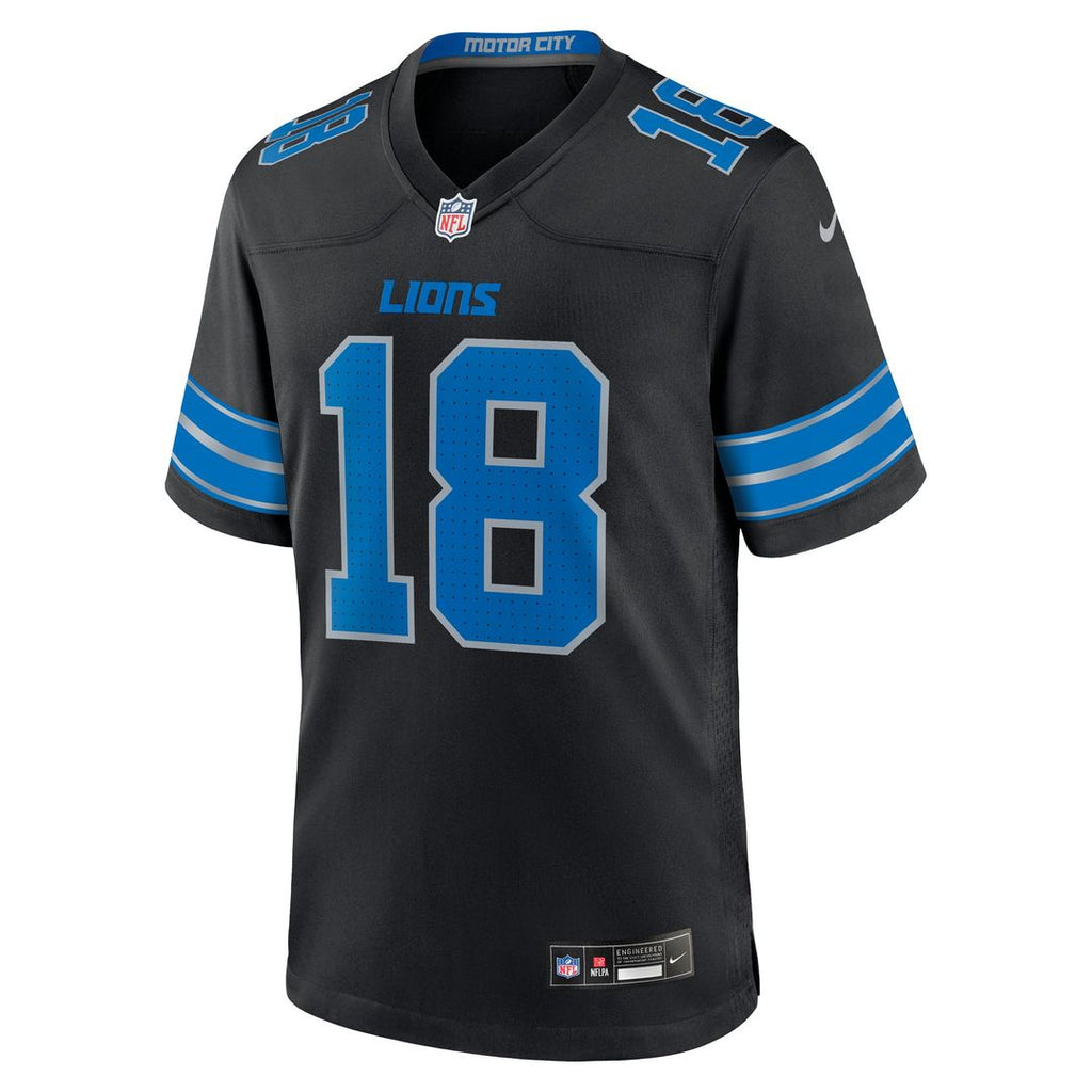 Isaac TeSlaa Detroit Lions Black Alternate Game Player Jersey