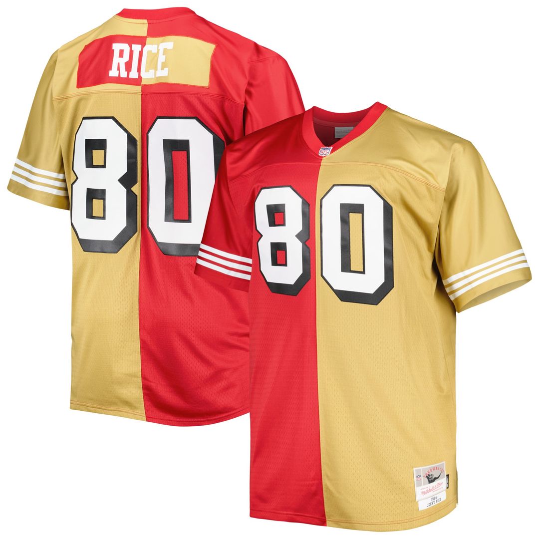 Jerry Rice San Francisco 49ers Scarlet/Gold Big & Tall Split Legacy Retired Player Replica Jersey