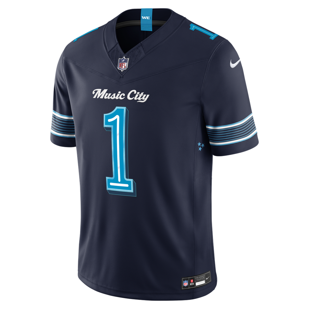 Cameron Ward Tennessee Titans Navy 2026 Rivalries Collection Stitched Limited Jersey