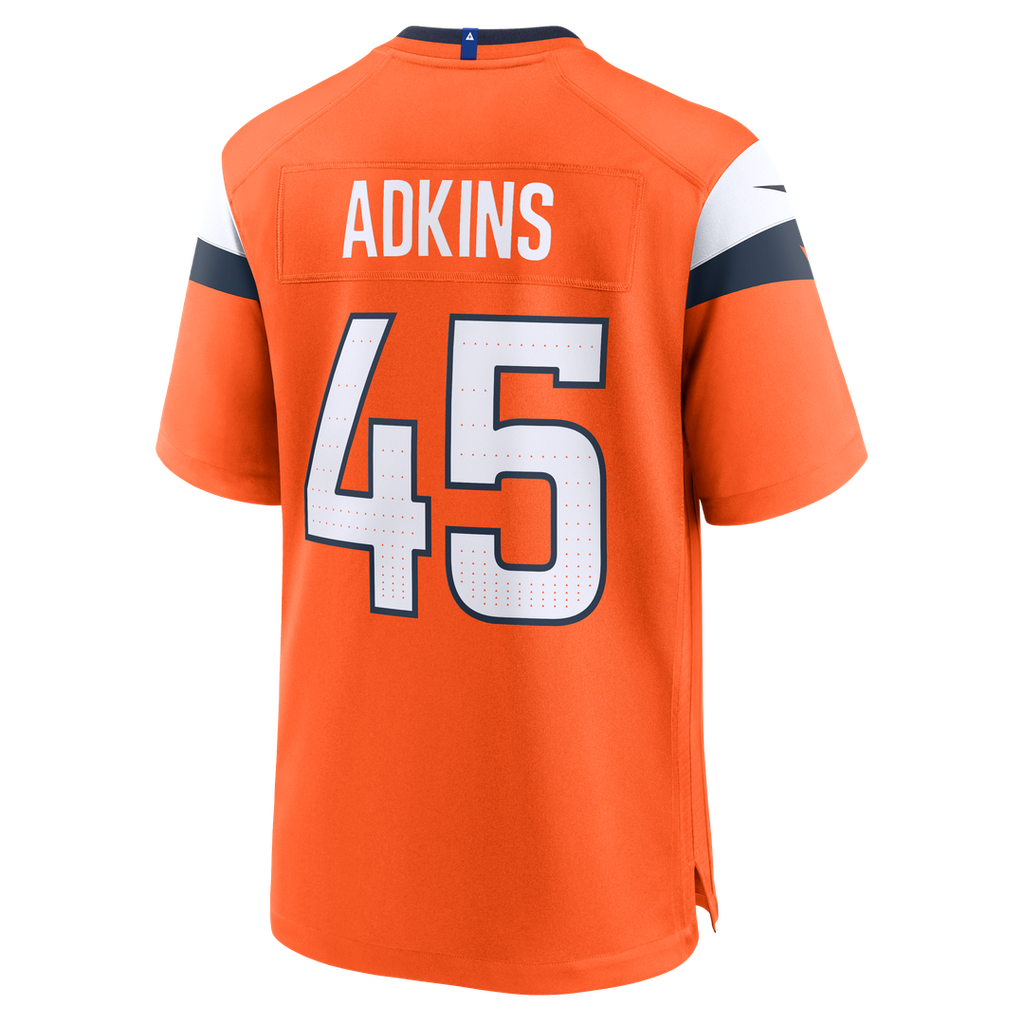 Nate Adkins Denver Broncos Orange Team Game Jersey