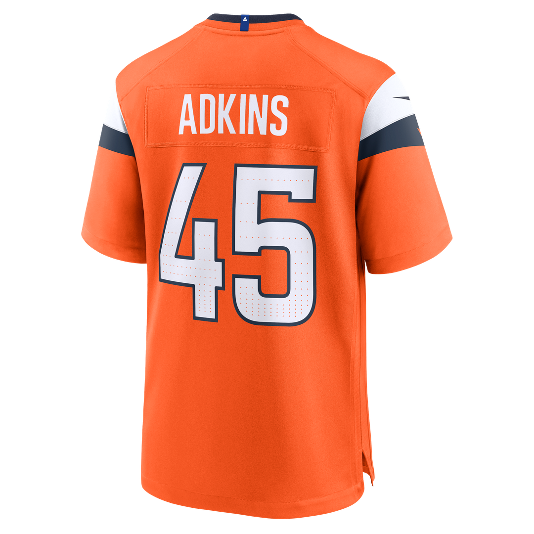 Nate Adkins Denver Broncos Orange Team Game Jersey