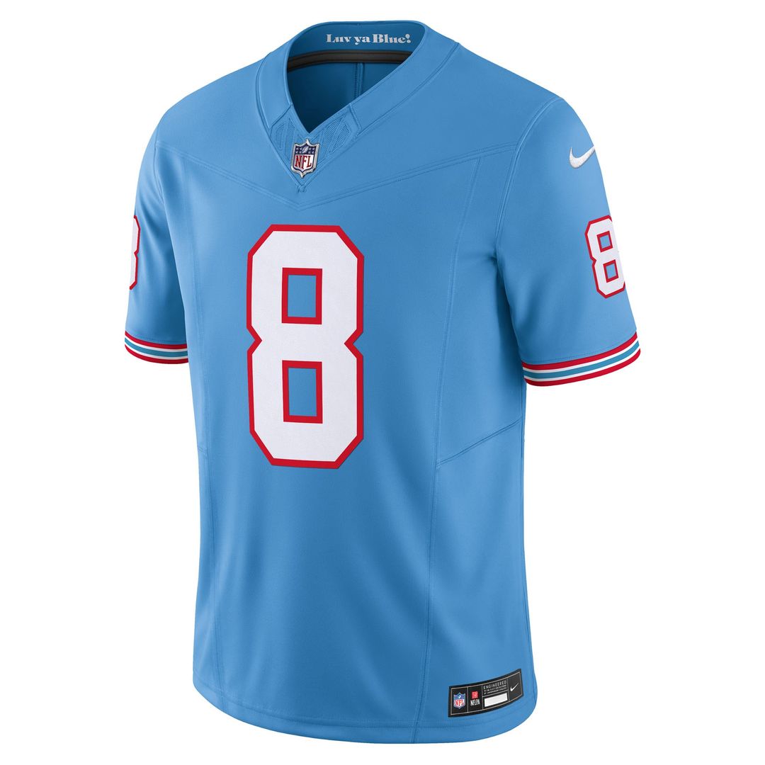 Will Levis Tennessee Titans Light Blue Alternate Oilers Throwback Vapor F.U.S.E. Limited Jersey