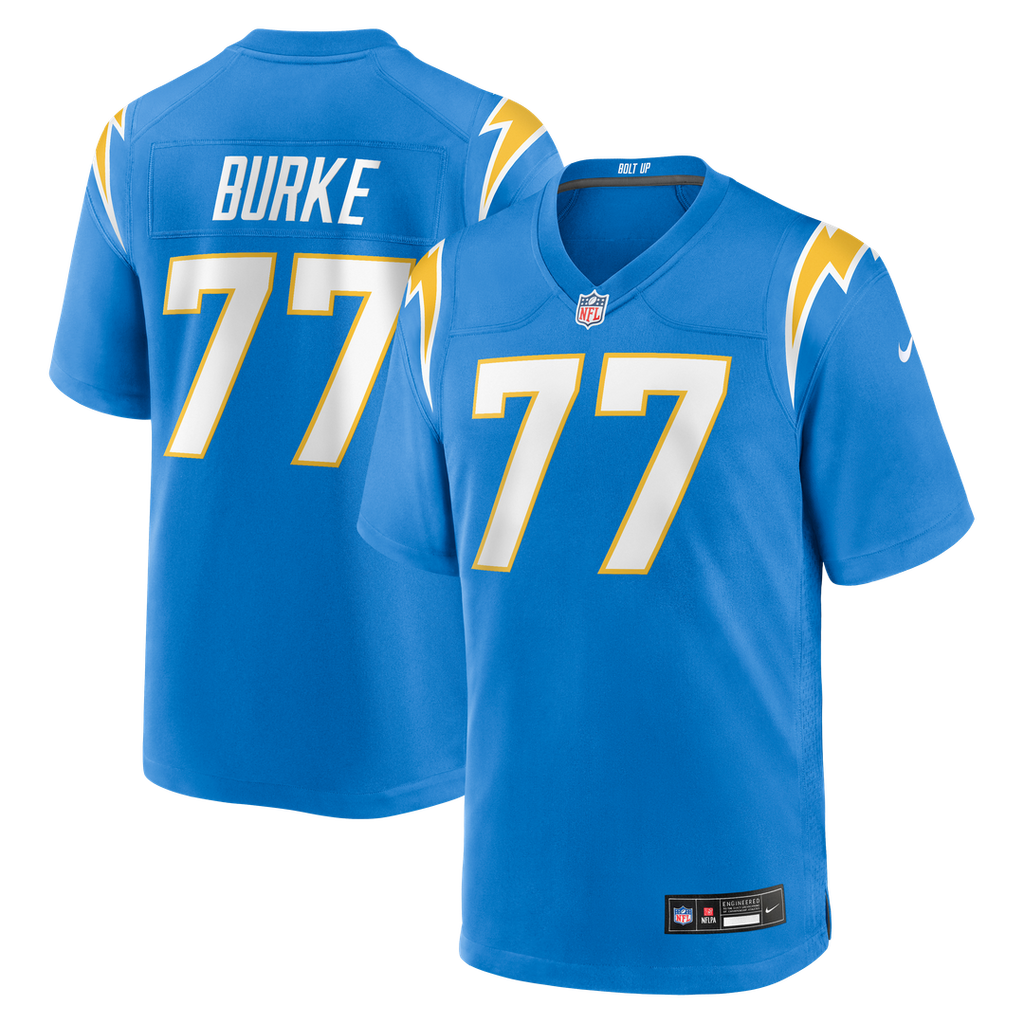 Travis Burke Los Angeles Chargers Powder Blue Team Game Jersey