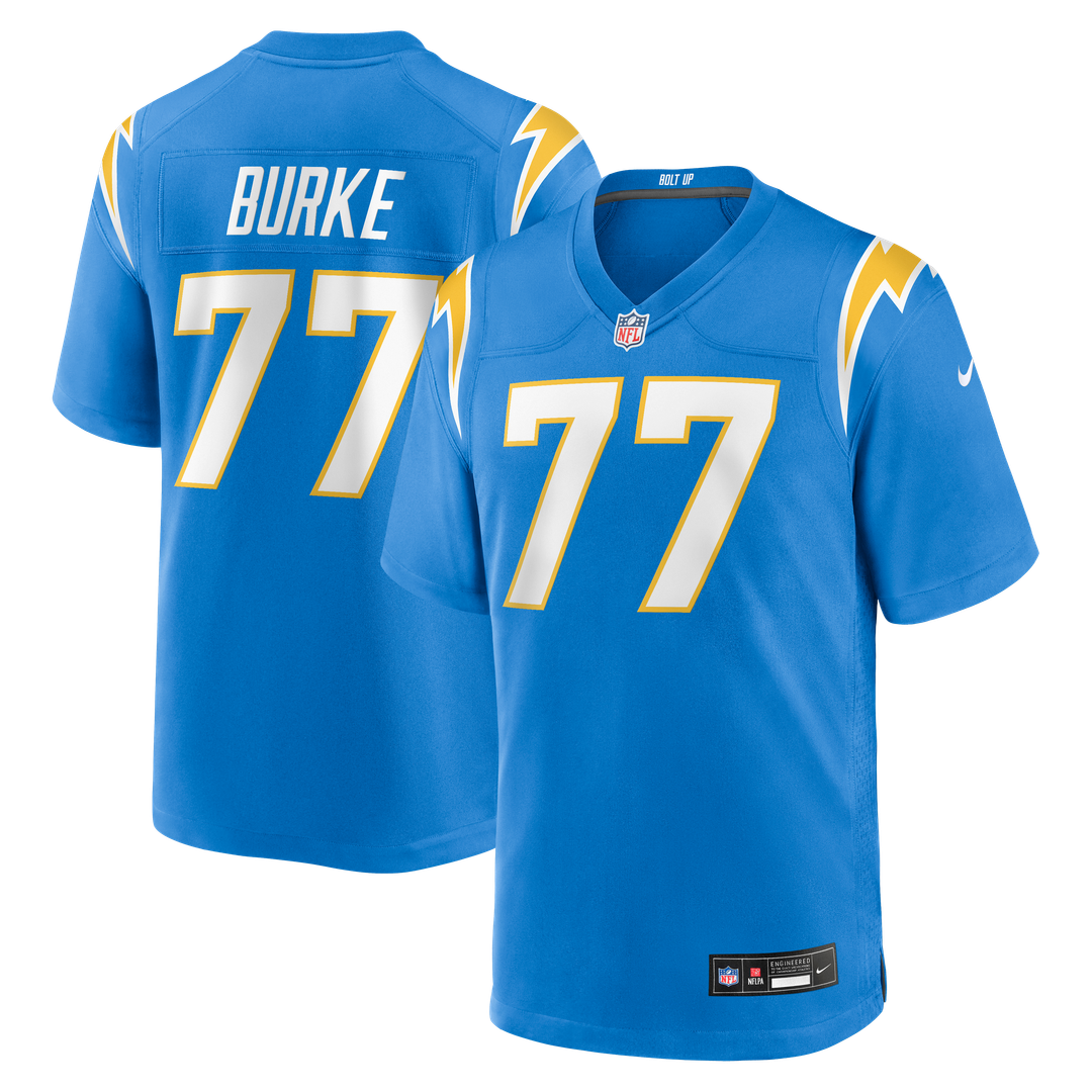 Travis Burke Los Angeles Chargers Powder Blue Team Game Jersey