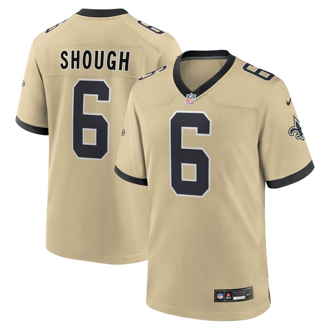 Tyler Shough New Orleans Saints Gold Alternate Game Player Jersey