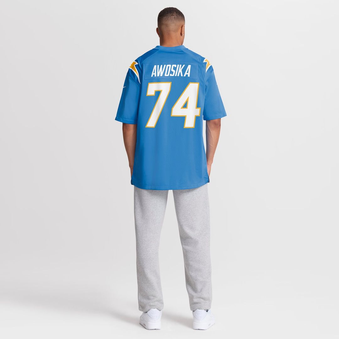Kayode Awosika Los Angeles Chargers Powder Blue Team Game Jersey