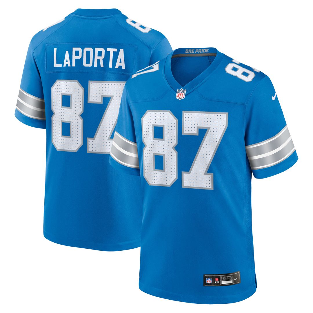 Sam LaPorta Detroit Lions White White Game Jersey