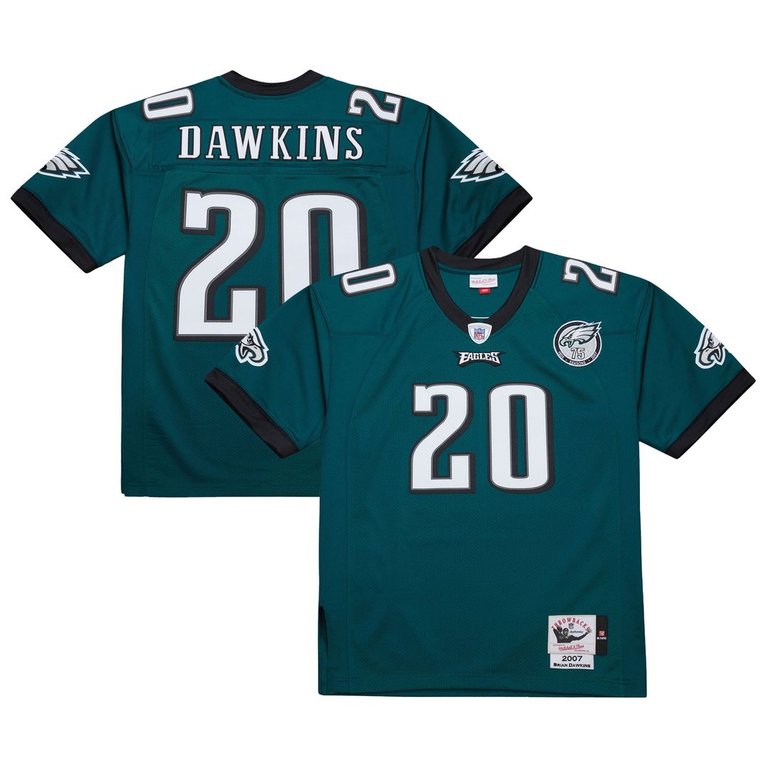 Brian Dawkins Philadelphia Eagles Green 2007 Authentic Throwback Retired Player Jersey