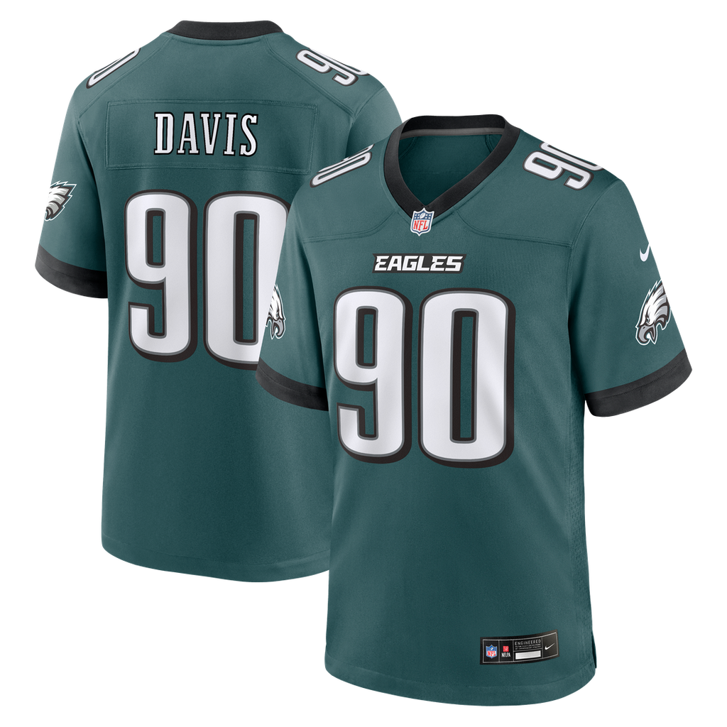 Jordan Davis Philadelphia Eagles Midnight Green Team Game Jersey