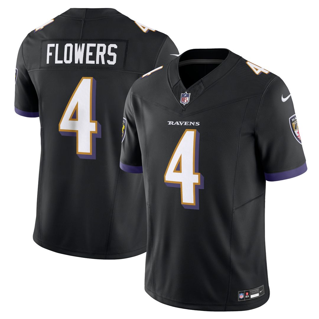 Zay Flowers Baltimore Ravens Black Alternate Vapor F.U.S.E. Limited Jersey