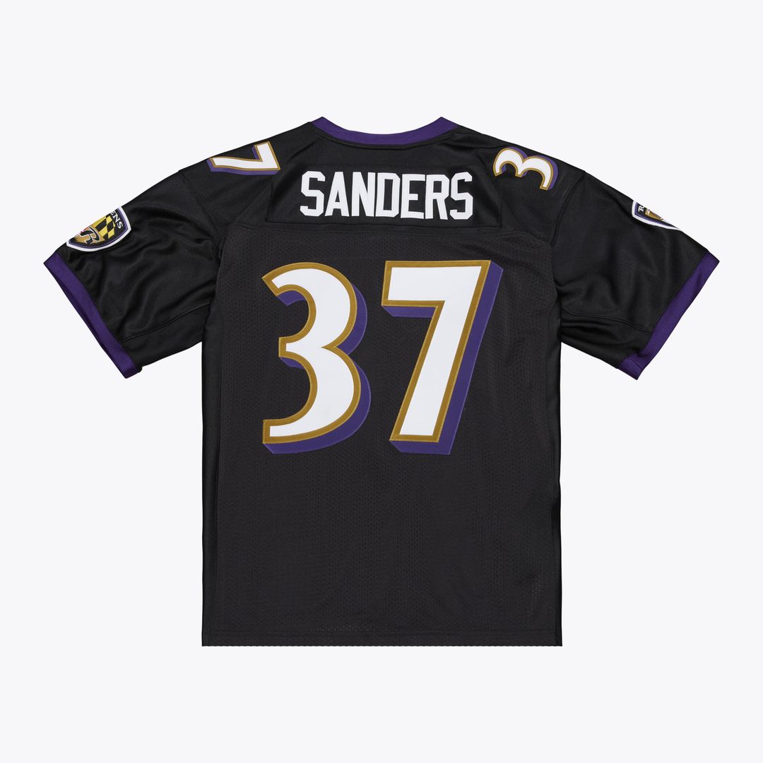 Deion Sanders Baltimore Ravens Black 2005 Authentic Throwback Jersey