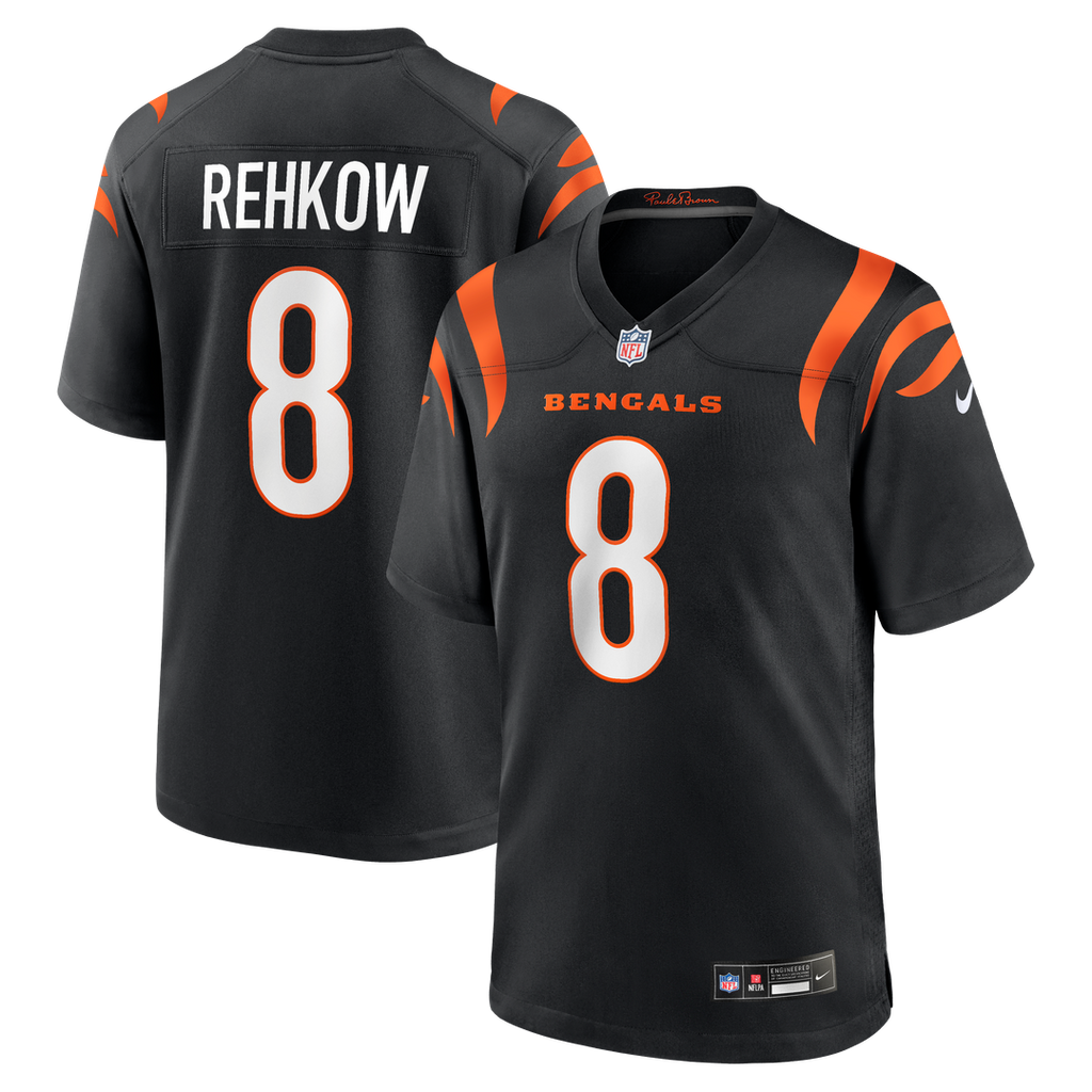 Ryan Rehkow Cincinnati Bengals Black Game Jersey