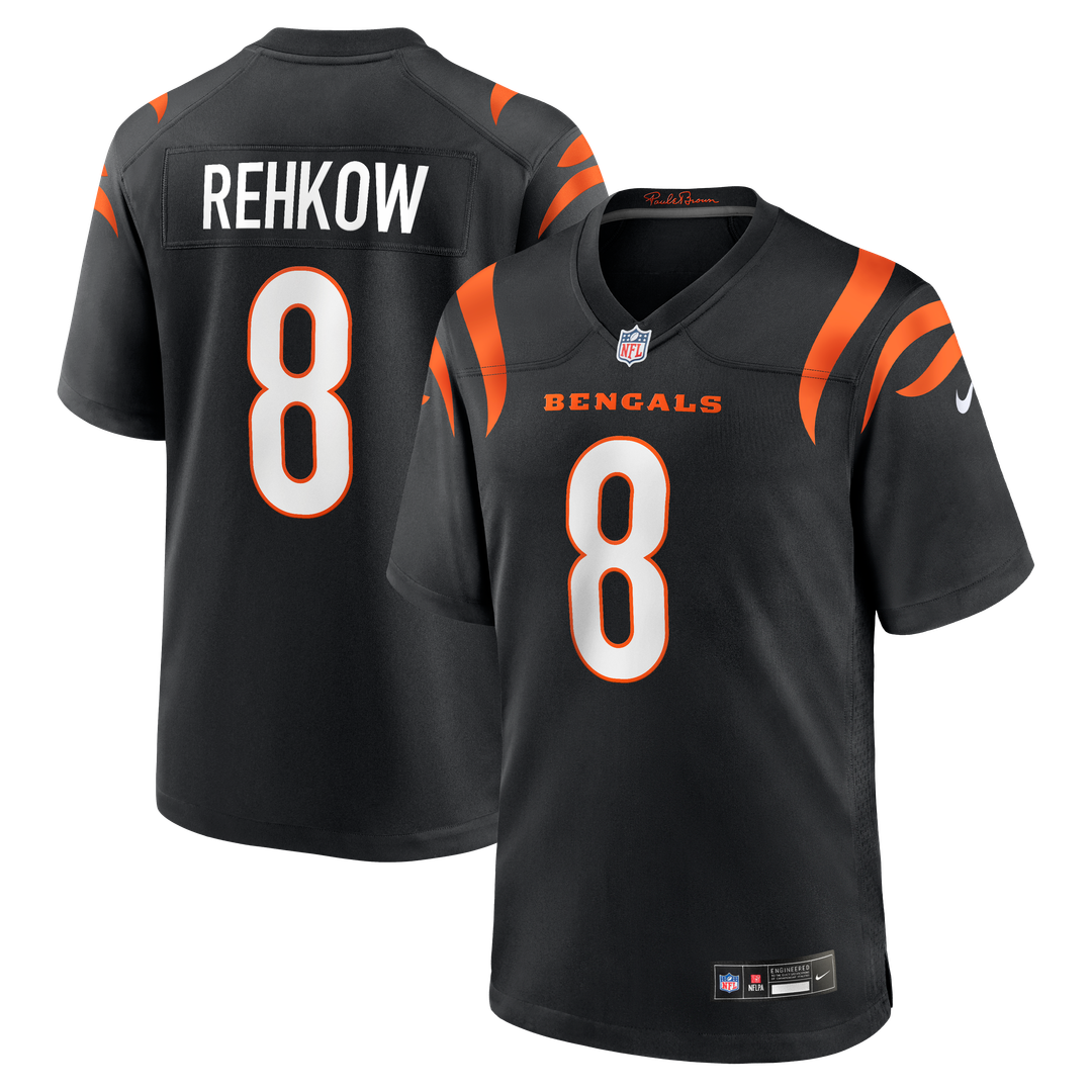 Ryan Rehkow Cincinnati Bengals Black Game Jersey