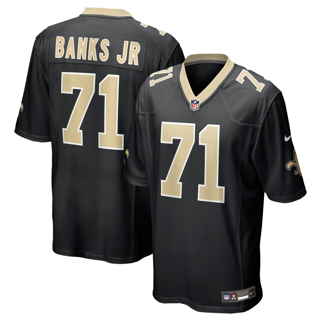Kelvin Banks Jr. New Orleans Saints Black Game Player Jersey