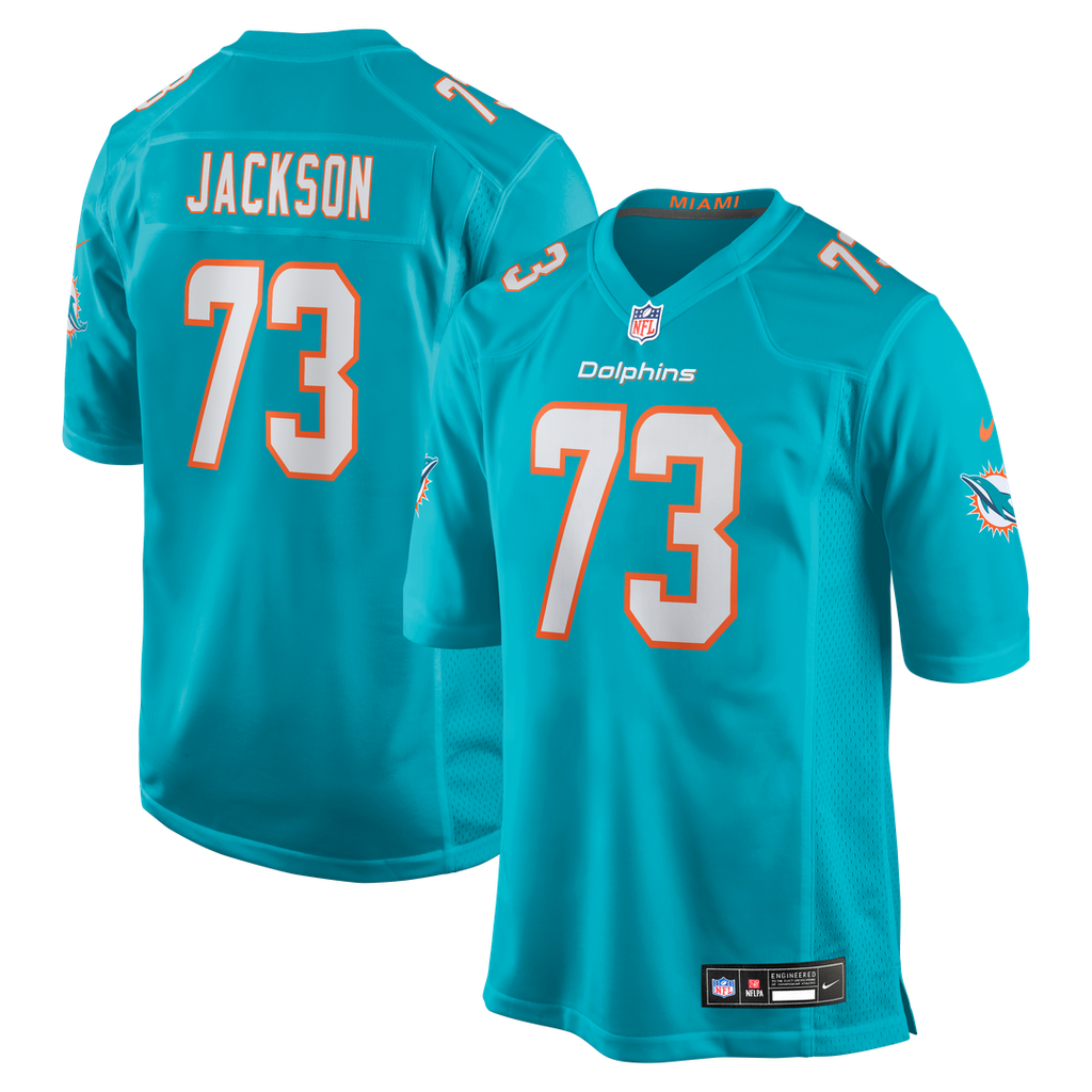 Austin Jackson Miami Dolphins Aqua Game Jersey