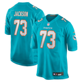 Austin Jackson Miami Dolphins Aqua Game Jersey
