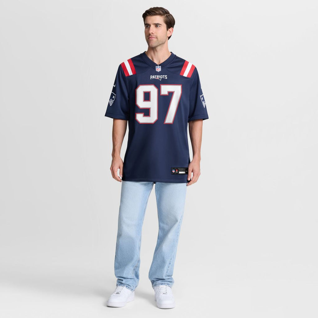 Milton Williams New England Patriots Navy Team Game Jersey