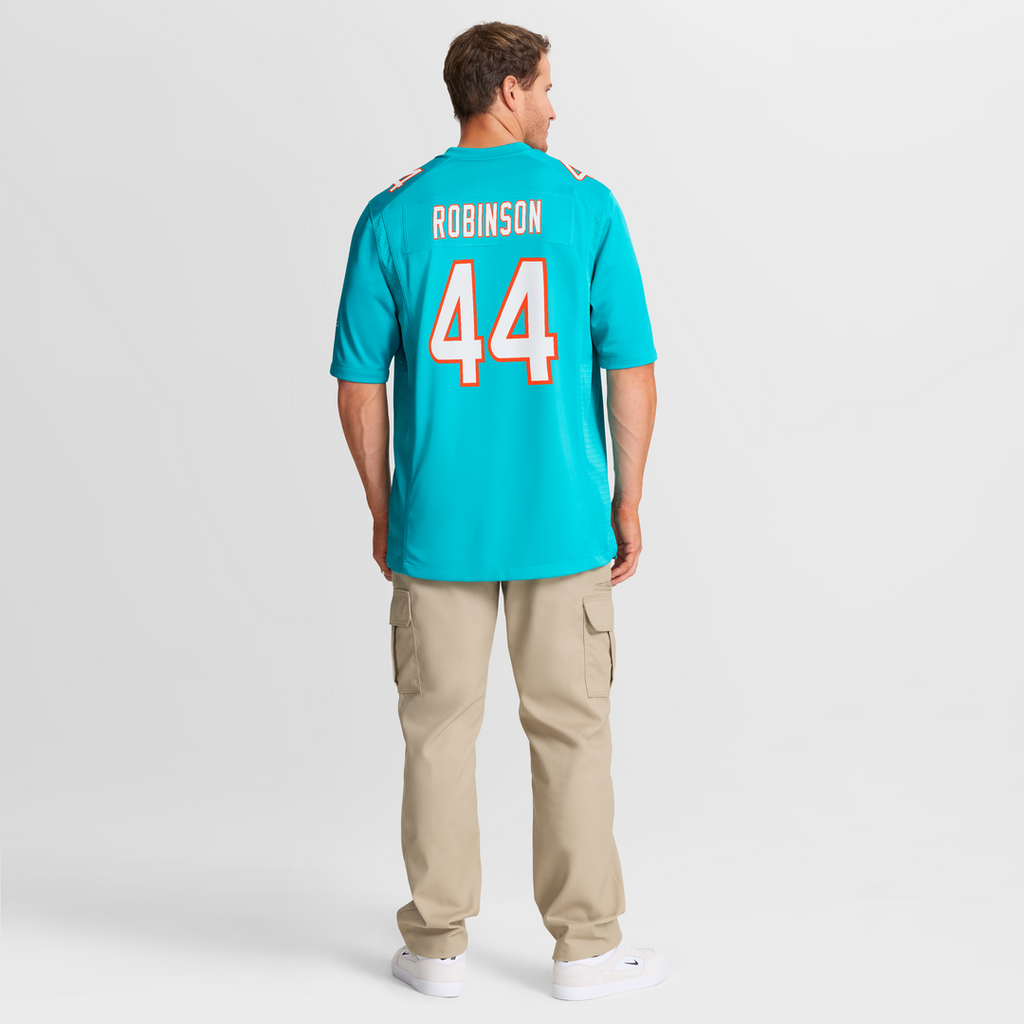Chop Robinson Miami Dolphins Aqua Player Game Jersey
