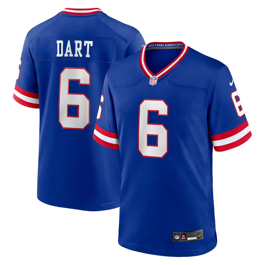 Jaxson Dart New York Giants Royal Alternate 2 Classic Game Jersey