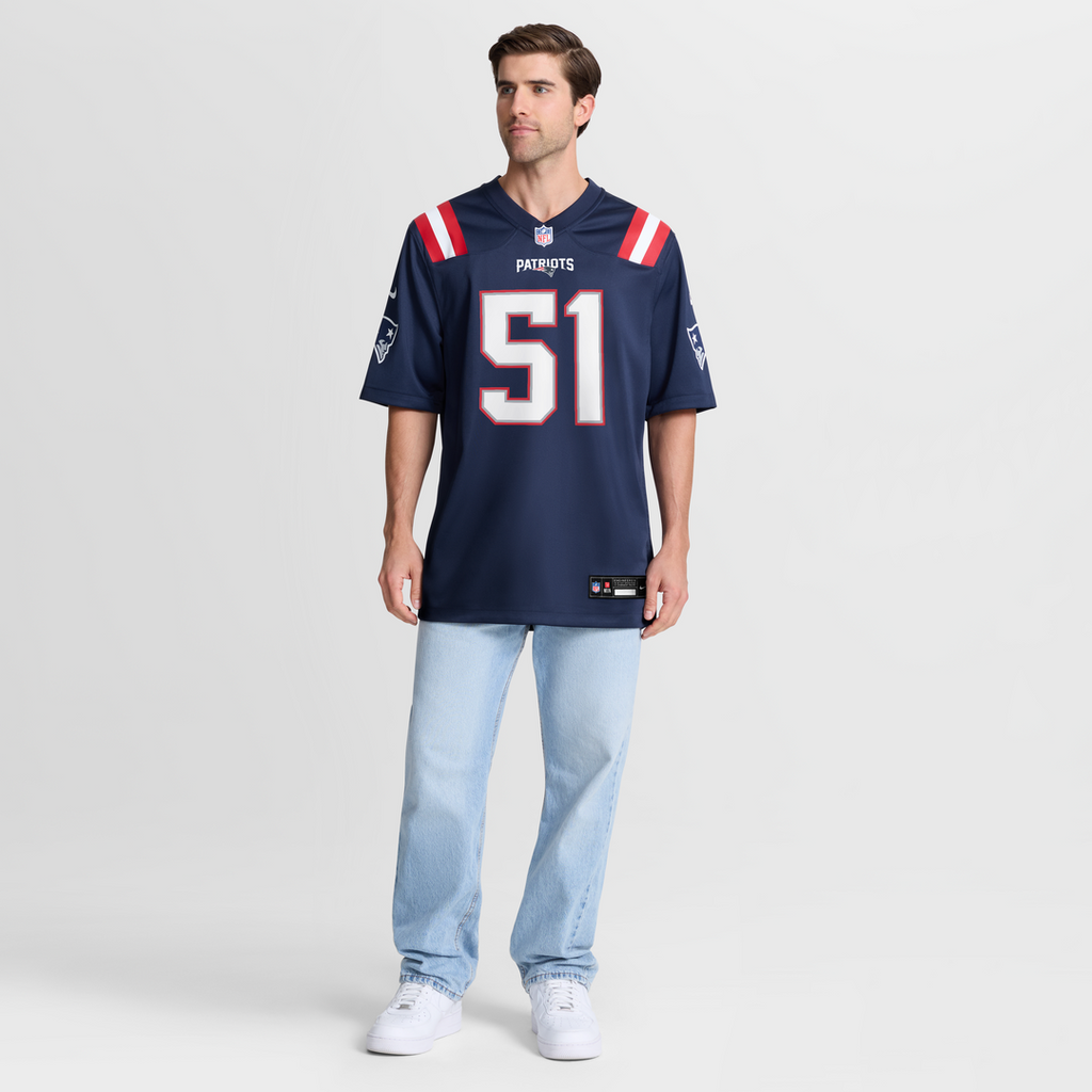 James Hudson New England Patriots Navy Team Game Jersey