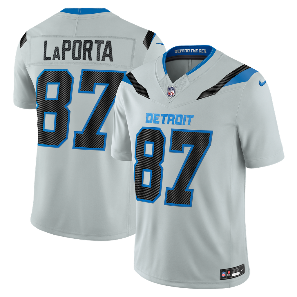 Sam LaPorta Detroit Lions Silver 2026 Rivalries Collection Stitched Limited Jersey