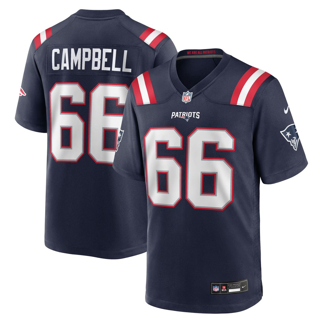 Will Campbell New England Patriots Navy Team Game Jersey