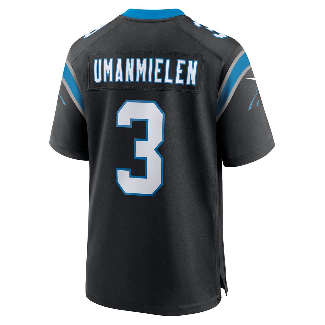 Princely Umanmielen Carolina Panthers Black Team Game Jersey