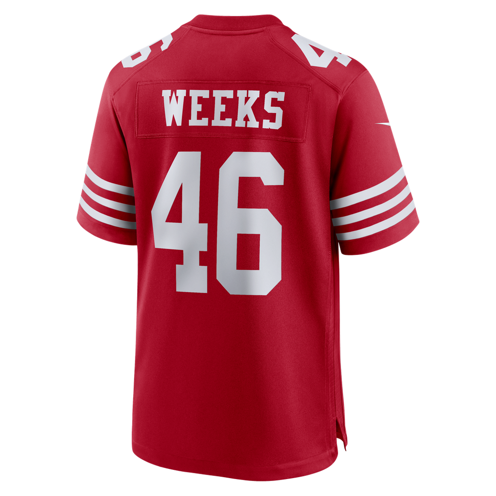 Jon Weeks San Francisco 49ers Scarlet Team Game Jersey