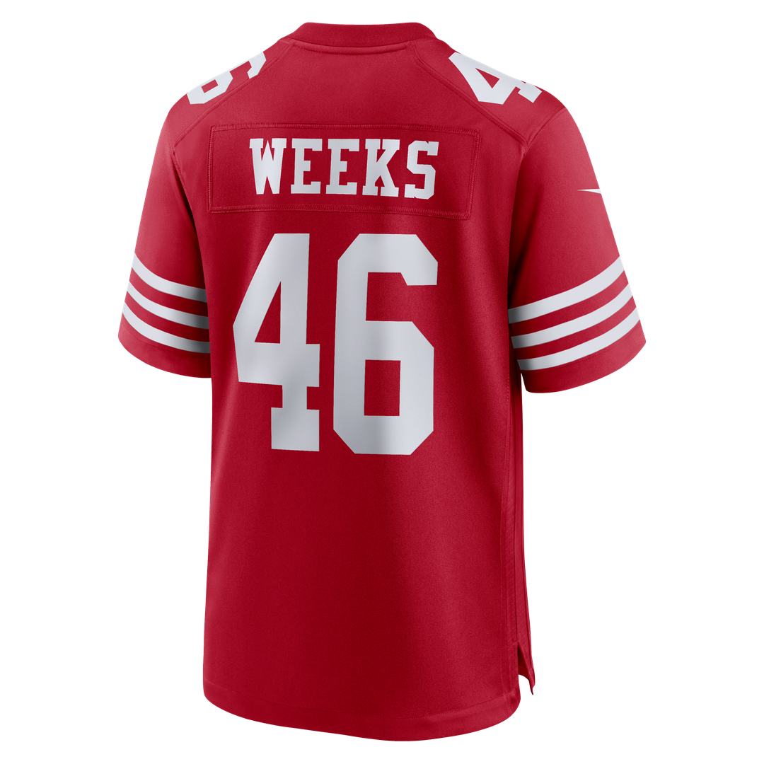 Jon Weeks San Francisco 49ers Scarlet Team Game Jersey