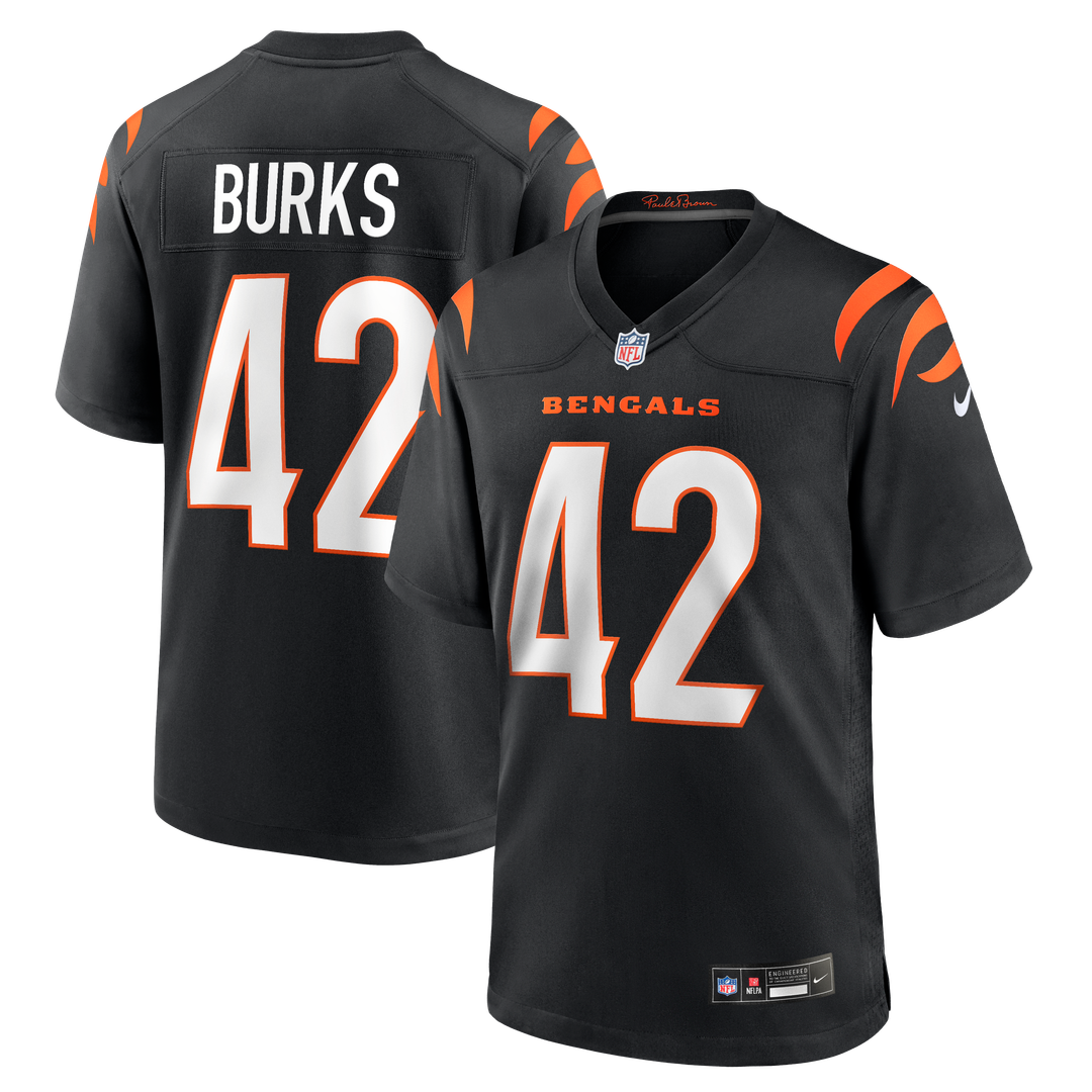Oren Burks Cincinnati Bengals Black Team Game Jersey