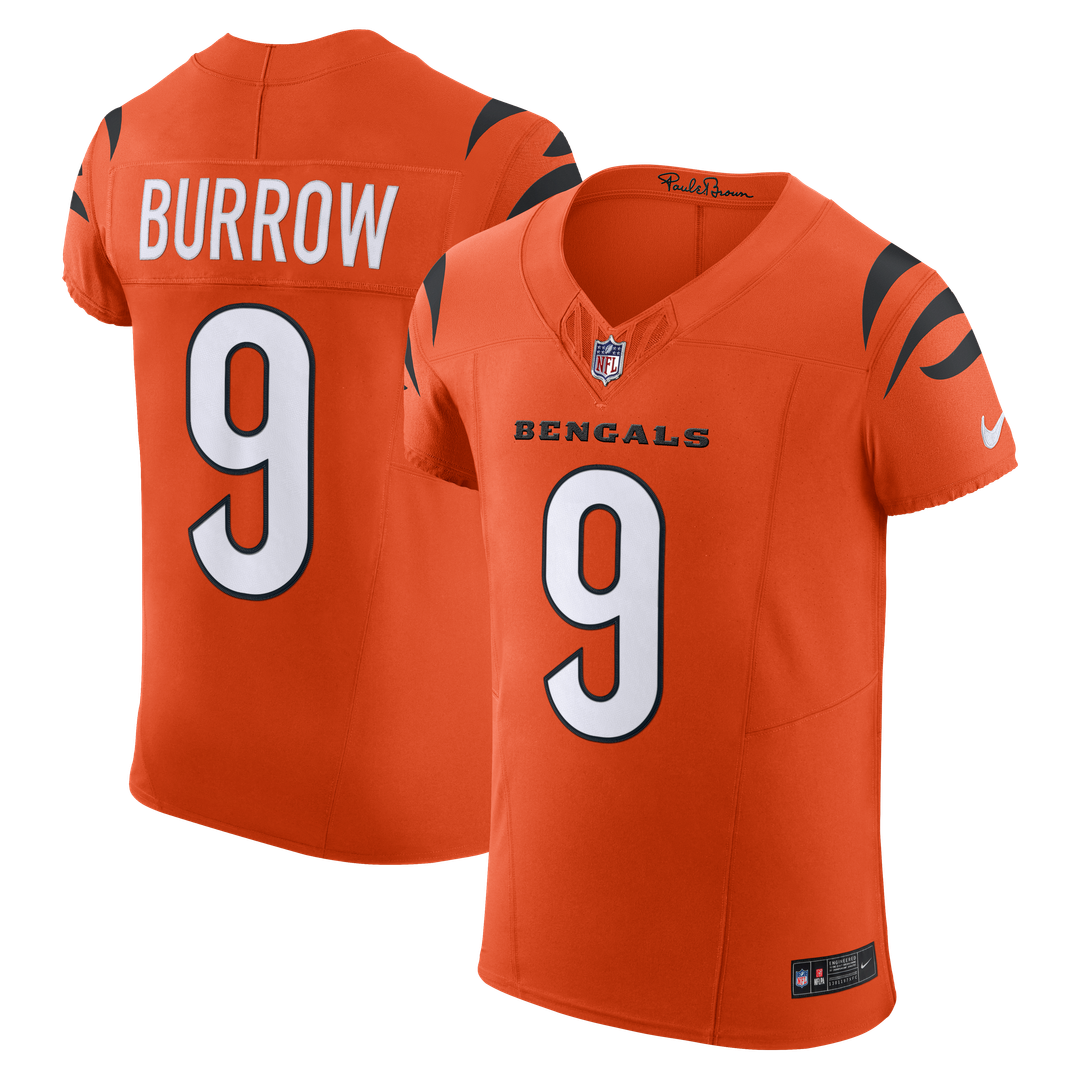 Joe Burrow Cincinnati Bengals Orange Team Vapor F.U.S.E. Elite Jersey