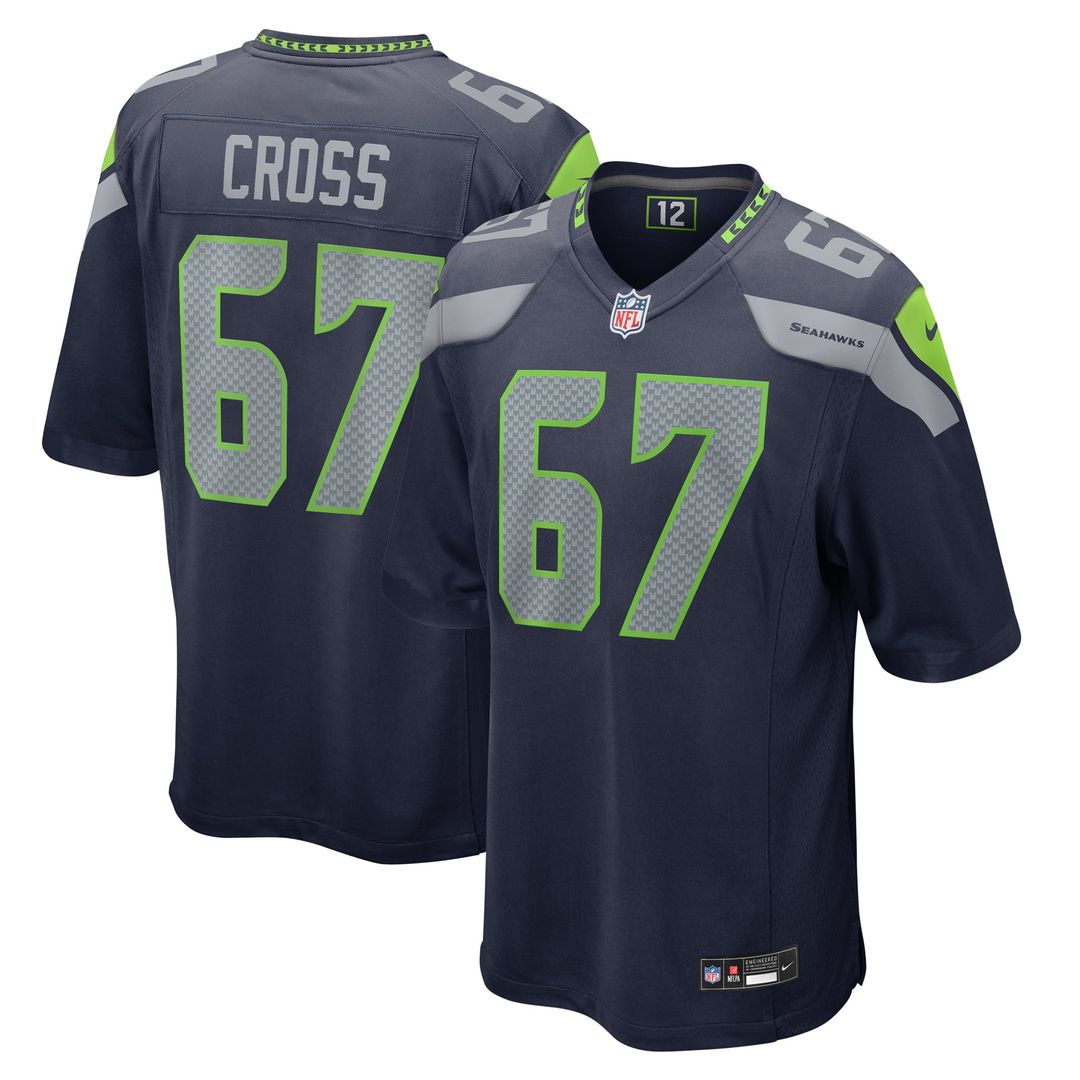 Charles Cross Seattle Seahawks College Navy Game Jersey