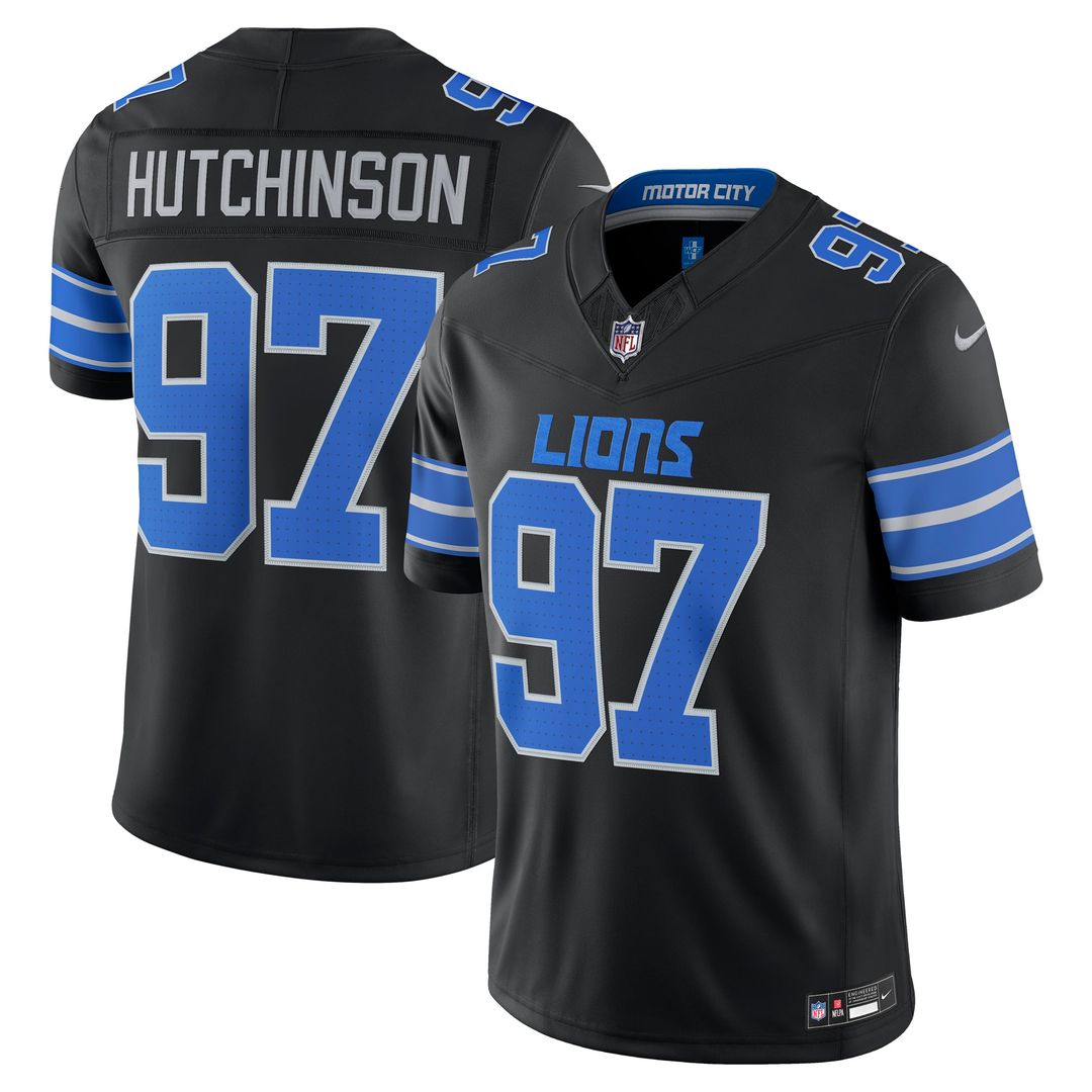 Aidan Hutchinson Detroit Lions Black Alternate Vapor F.U.S.E. Stitched Limited Jersey