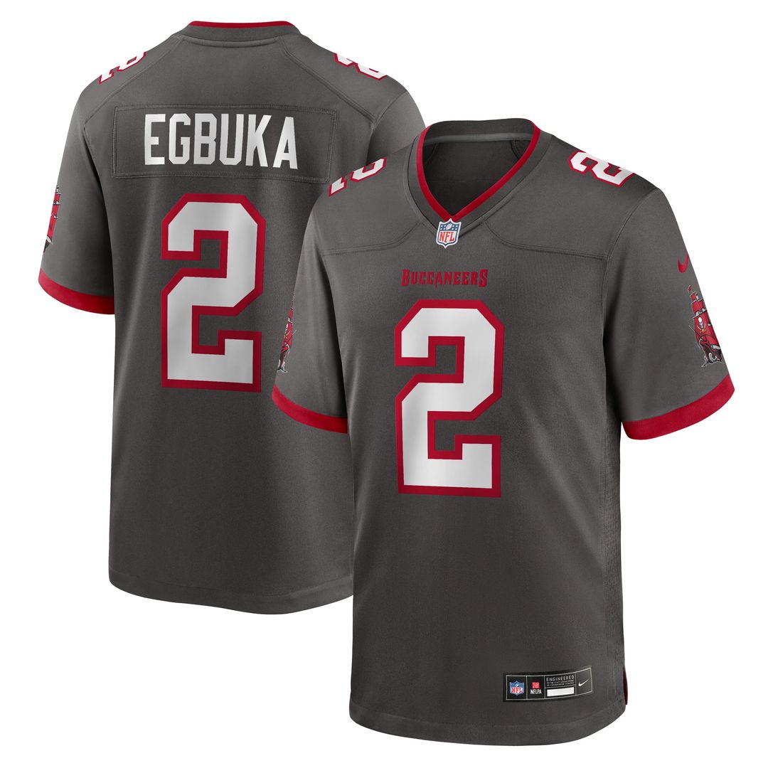 Emeka Egbuka Tampa Bay Buccaneers Pewter Alternate Game Player Jersey