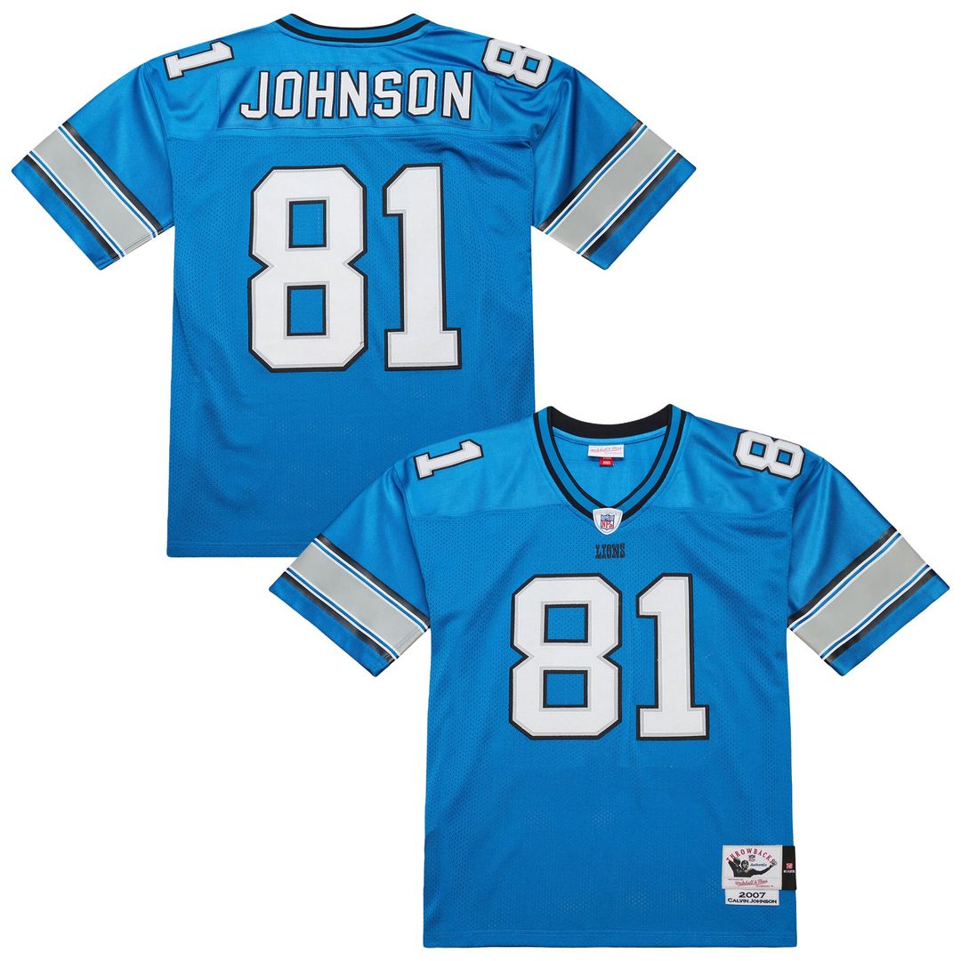 Calvin Johnson Detroit Lions Black 2007 Authentic Throwback Jersey