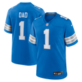 Detroit Lions Number 1 Dad Blue Game Jersey
