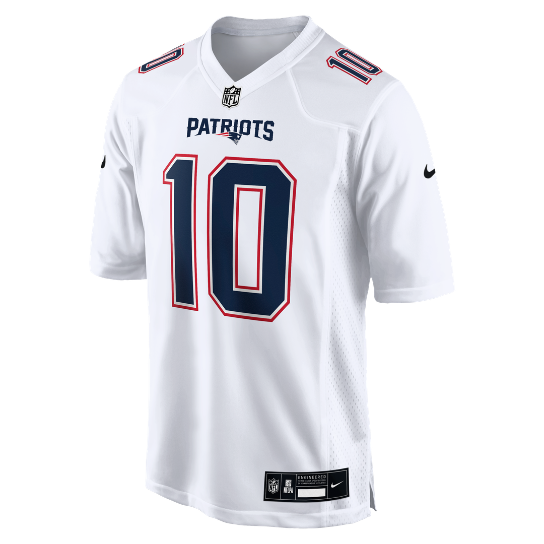 Drake Maye New England Patriots Tundra White Game Jersey