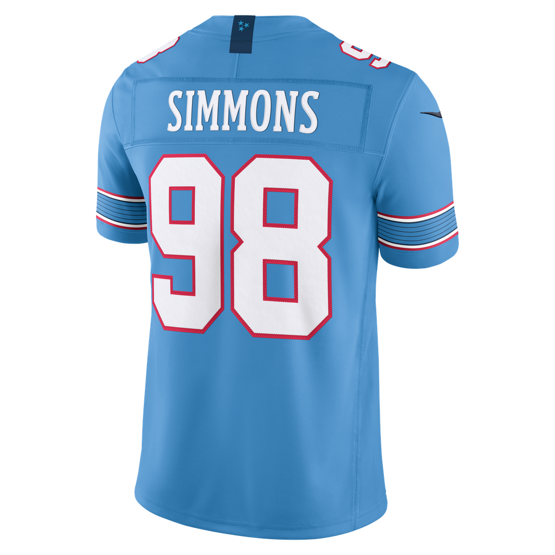 Jeffery Simmons Tennessee Titans Light Blue Team Vapor F.U.S.E. Stitched Limited Jersey
