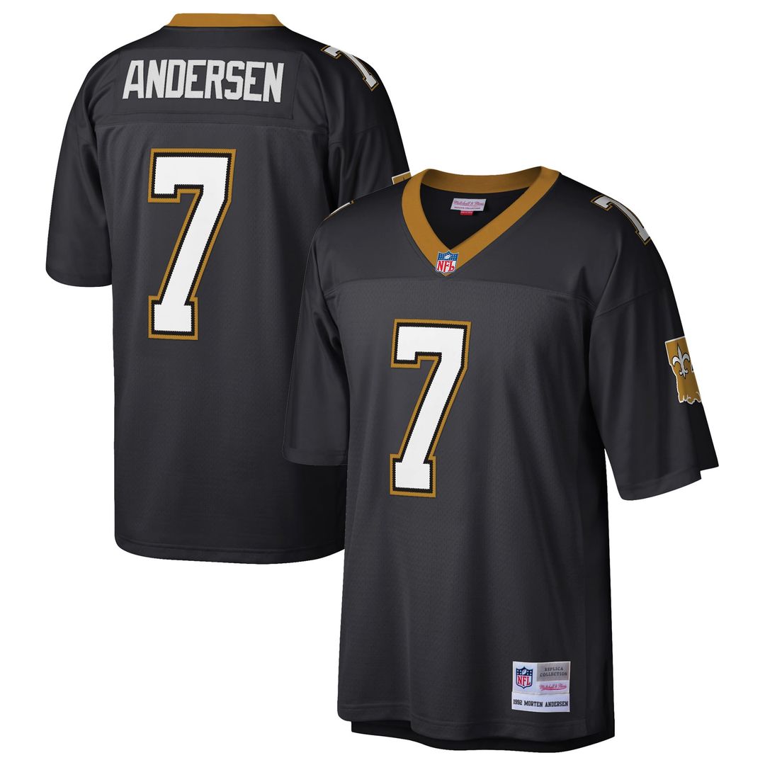 Morten Andersen New Orleans Saints Black Retired Player Legacy Replica Jersey
