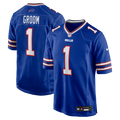 Buffalo Bills Number 1 Groom Royal Game Jersey